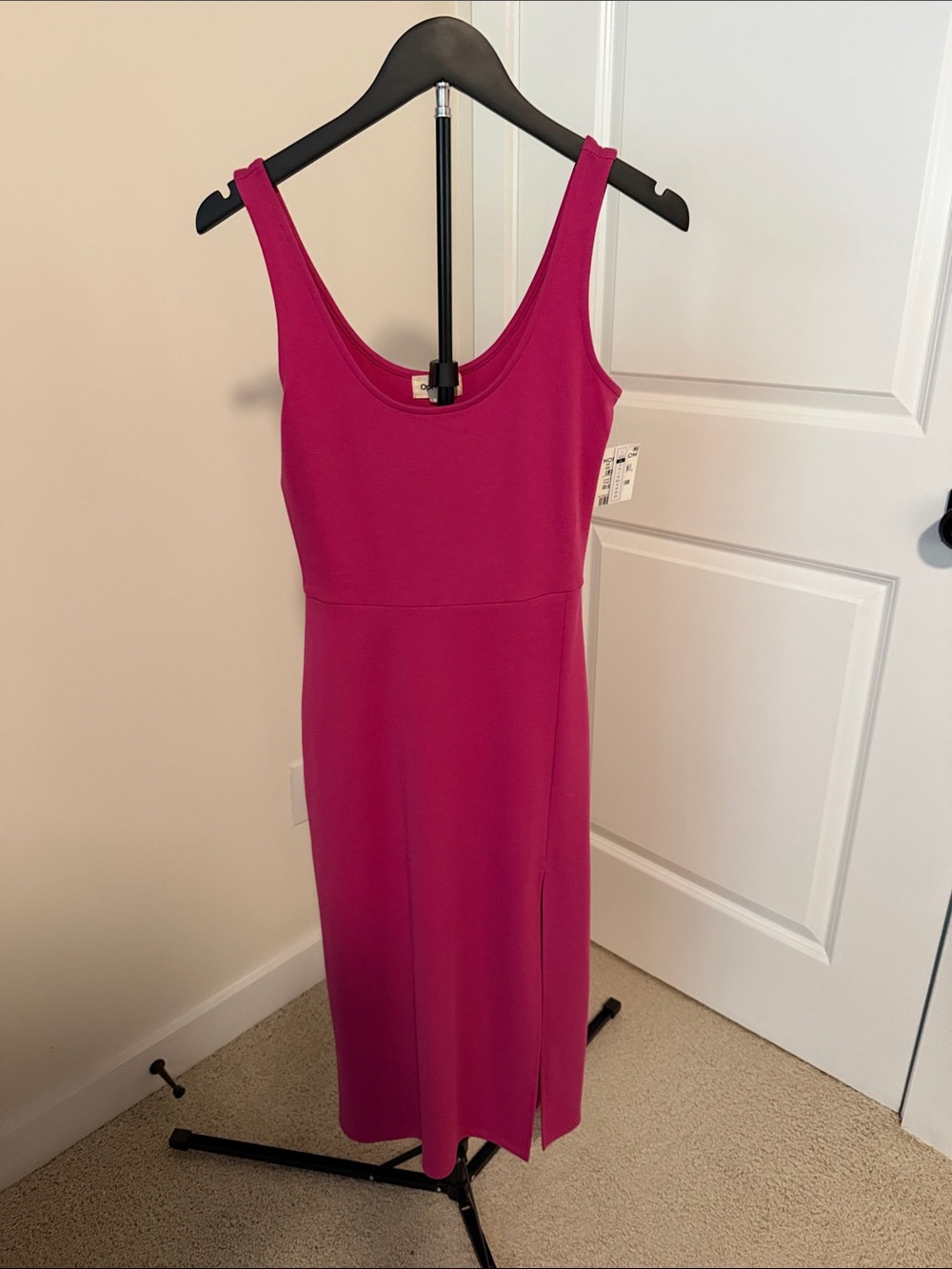 NWT Open Edit Sleeveless Magenta Midi Dress with Side Slit